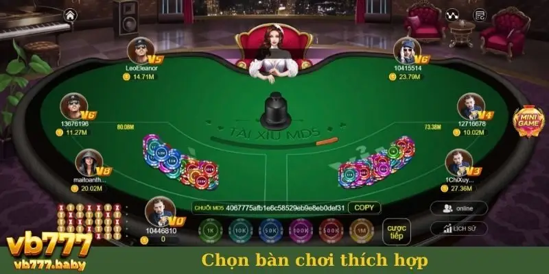 Chọn bàn chơi thích hợp