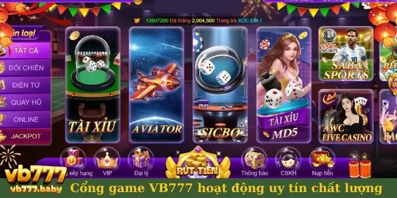 Cổng game VB777 hoạt động uy tín chất lượng