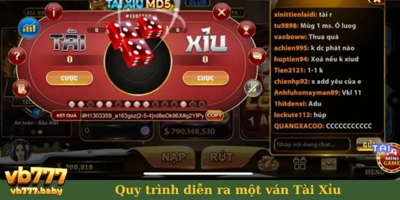 Quy trình diễn ra một ván Tài Xỉu