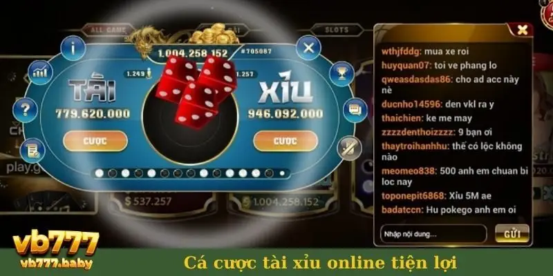 Cá cược tài xỉu online tiện lợi