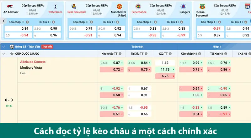 Cách đọc và chơi kèo châu Á chuẩn nhất nhất cho các bet thủ
