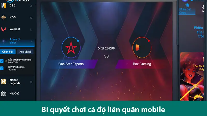 Tìm Hiểu Các Kèo Cá Cược Liên Quân Mobile Và Bí Quyết Cược Luôn Thắng